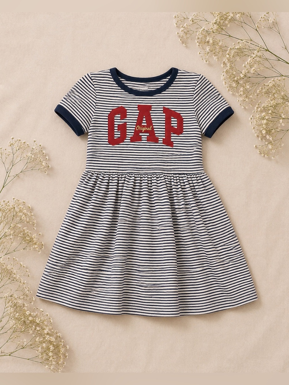GAP Kids Striped Logo Dress | Girls Size M (Fits Approx. 6–8)
